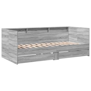 Tagesbett mit Schubladen Grau Sonoma 90x190 cm Holzwerkstoff