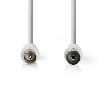 Koaxial Kabel | IEC (Coax) Stecker | IEC (Coax) Buchse | Vernickelt | 75 Ohm | Doppelt geschirmt | 10.0 m | Rund | PVC | Weiss | Aufhänger (Menge: 80 je Bestelleinheit)