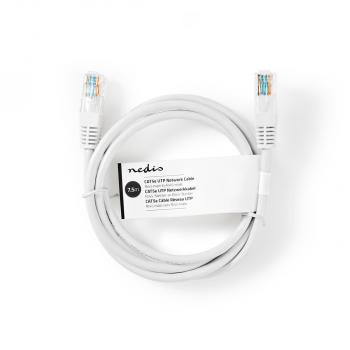 CAT5e-Netzwerkkabel | U/UTP | RJ45 Stecker | RJ45 Stecker | 7.50 m | Rund | PVC | Weiss | Aufhänger (Menge: 30 je Bestelleinheit)