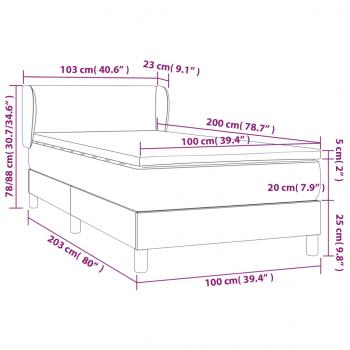 Boxspringbett mit Matratze Schwarz 100x200 cm Samt