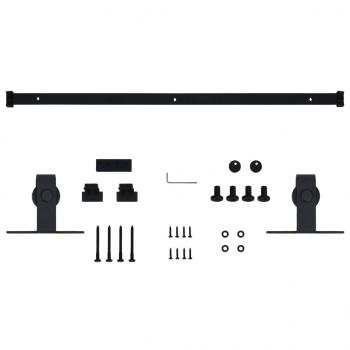 Mini Schiebetürbeschlag Set für Schranktüren Carbonstahl 122 cm