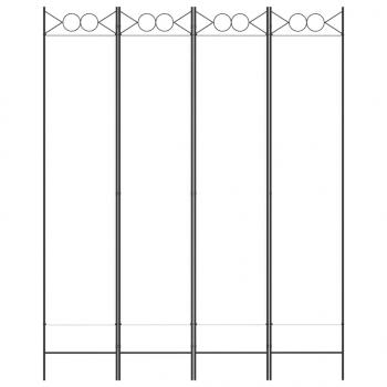 4-tlg. Paravent Weiß 160x200 cm Stoff