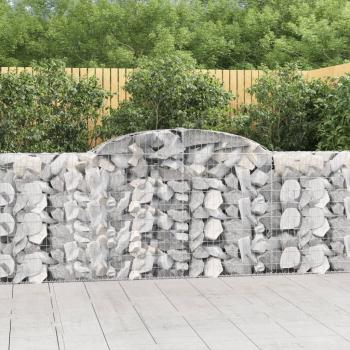 ARDEBO.de - Gabionen mit Hochbogen 30 Stk 300x30x100/120cm Verzinktes Eisen