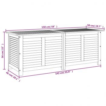 Gartenbox mit Lüftungsschlitzen 150x50x56 cm Massivholz Akazie