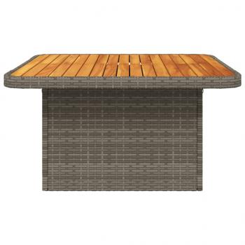 Gartentisch Grau 80x80x71 cm Poly Rattan und Akazienholz