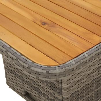 Gartentisch Grau 80x80x71 cm Poly Rattan und Akazienholz