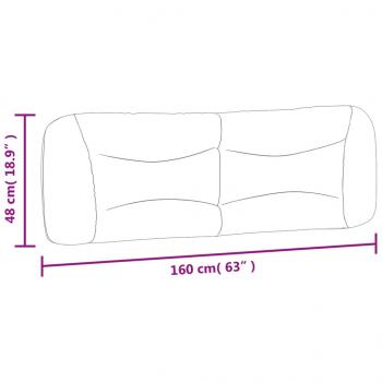 Kopfteil-Kissen Hellgrau 160 cm Stoff