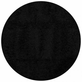 Shaggy-Teppich PAMPLONA Hochflor Modern Schwarz Ø 100 cm