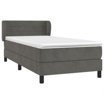 Boxspringbett mit Matratze Dunkelgrau 100x200 cm Samt