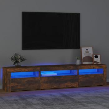 ARDEBO.de - TV-Schrank mit LED-Leuchten Räuchereiche 195x35x40 cm