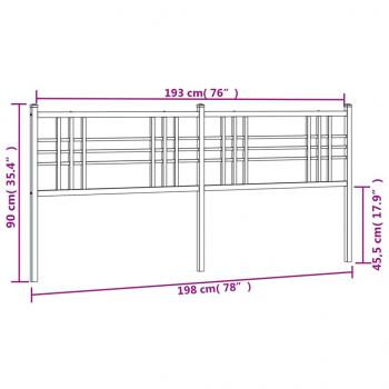 Kopfteil Metall Weiß 193 cm