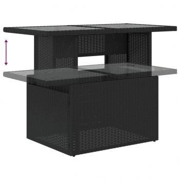 10-tlg. Garten-Sofagarnitur mit Kissen Schwarz Poly Rattan