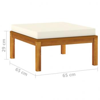 10-tlg. Garten-Lounge-Set mit Creme Kissen Massivholz Akazie