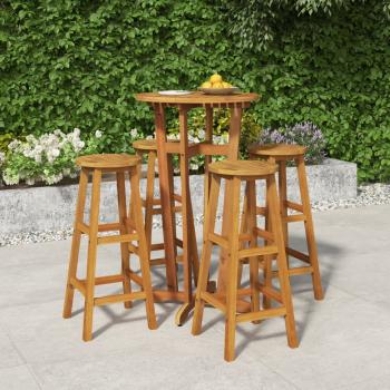 ARDEBO.de - 5-tlg. Gartenbar-Set Massivholz Akazie