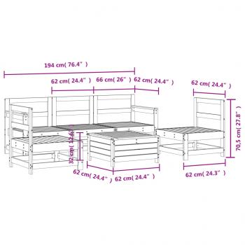 6-tlg. Garten-Sofagarnitur Kiefernholz Imprägniert