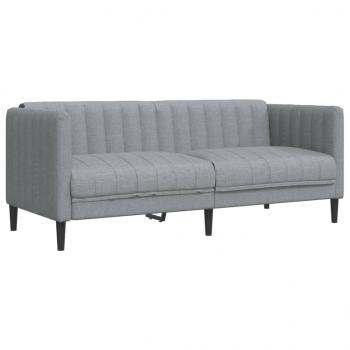 ARDEBO.de - Sofa 2-Sitzer Hellgrau Stoff