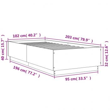 Bettgestell Weiß 100x200 cm Holzwerkstoff