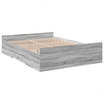 Bettgestell mit Schubladen Grau Sonoma 120x190 cm Holzwerkstoff