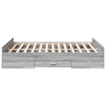 Bettgestell mit Schubladen Grau Sonoma 120x190 cm Holzwerkstoff