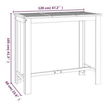 5-tlg. Gartenbar-Set Massivholz Akazie