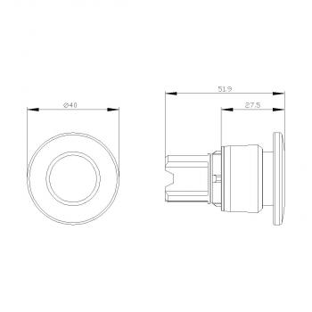 Siemens 3SU1000-1BA10-0AA0 Pilzdrucktaster, 22 mm, rund, Kunststoff, schwarz, 40 mm, verrastend, Zugentriegelung