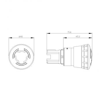 Siemens 3SU1001-1HB20-0AA0 NOT-HALT-Pilzdrucktaster, beleuchtbar, 22 mm, rund, Kunststoff, rot, 40 mm, zwangsläufige Verrastung, gemäß DIN EN ISO 13850, Drehentriegelung