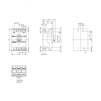 Siemens 3VA1225-1AA32-0AA0 Lasttrennschalter 3VA1 IEC Frame 250 3-polig SD100, In=250A ohne Überlastschutz ohne Kurzschlussschutz Schraubenflachanschluss