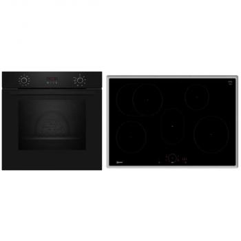 ARDEBO.de Neff BX48PIB EEK: A Backofen Set (B2CCG6AK0+T58SHF1L0) mit Induktionskochfeld, 60 cm breit, Kochfeld 80 cm breit, 71L, Pyrolytisch+Hydrolytisch, Kindersicherung, Grillfunktion, Quick start, schwarz