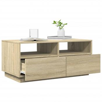 Couchtisch mit LED-Leuchten Sonoma-Eiche 90x49x40 cm