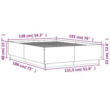 Bettgestell Schwarz 135x190 cm Holzwerkstoff