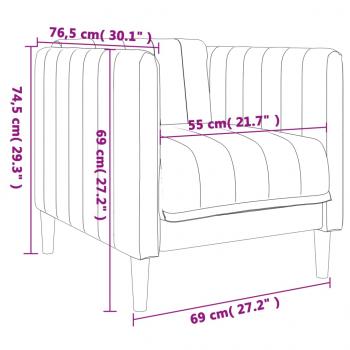 3-tlg. Sofagarnitur Taupe Stoff