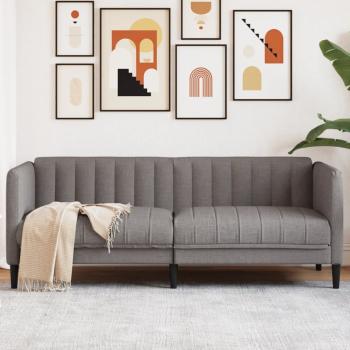 ARDEBO.de - Sofa 2-Sitzer Taupe Stoff