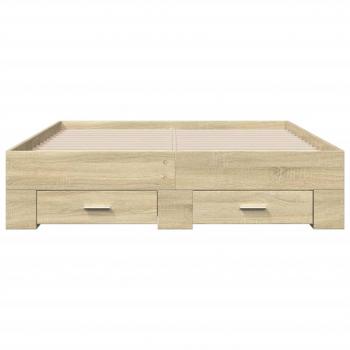 Bettgestell mit Schubladen Sonoma-Eiche 135x190cm Holzwerkstoff