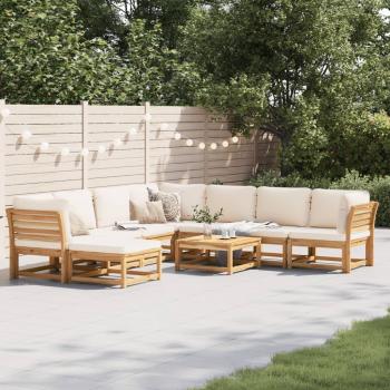 ARDEBO.de - 9-tlg. Garten-Lounge-Set mit Kissen Massivholz Akazie