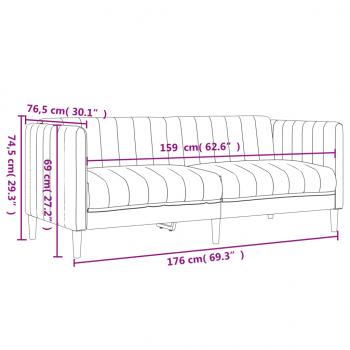 2-tlg. Sofagarnitur Dunkelbraun Stoff