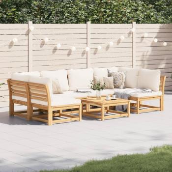 ARDEBO.de - 7-tlg. Garten-Lounge-Set mit Kissen Massivholz Akazie