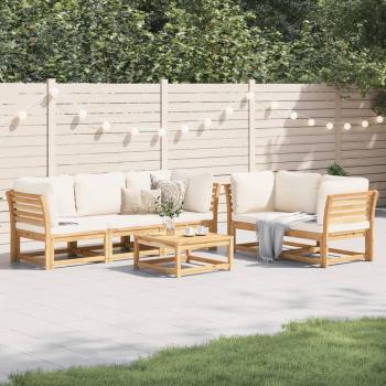 ARDEBO.de - 6-tlg. Garten-Lounge-Set mit Kissen Massivholz Akazie