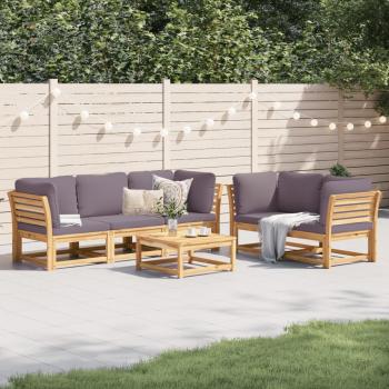 ARDEBO.de - 6-tlg. Garten-Lounge-Set mit Kissen Massivholz Akazie