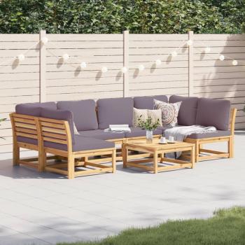 ARDEBO.de - 7-tlg. Garten-Lounge-Set mit Kissen Massivholz Akazie