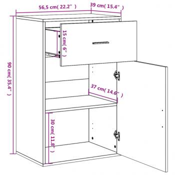 Beistellschrank Räuchereiche 56,5x39x90 cm Holzwerkstoff