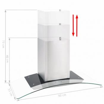 Wandmontierte Dunstabzugshaube 90 cm Edelstahl 756 m³/h LED