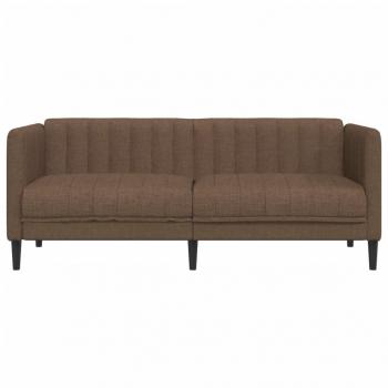 2-Sitzer Sofa Braun Kunstleder Wildleder-Optik