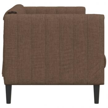 2-Sitzer Sofa Braun Kunstleder Wildleder-Optik