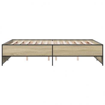 Bettgestell Sonoma-Eiche 135x190 cm Holzwerkstoff und Metall