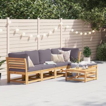 ARDEBO.de - 6-tlg. Garten-Lounge-Set mit Kissen Massivholz Akazie