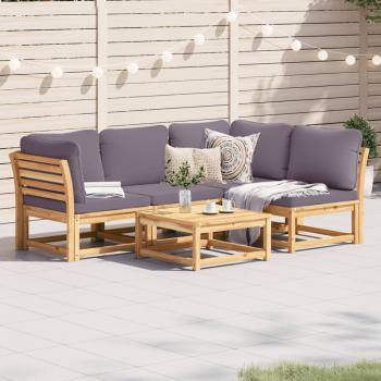 ARDEBO.de - 5-tlg. Garten-Lounge-Set mit Kissen Massivholz Akazie