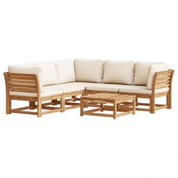 ARDEBO.de - 6-tlg. Garten-Lounge-Set mit Kissen Massivholz Akazie