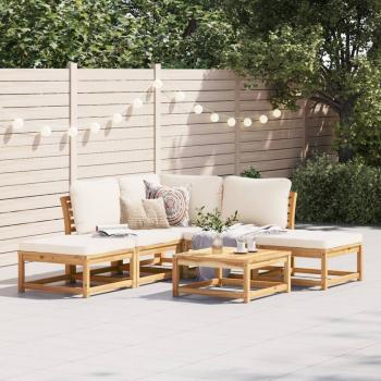 ARDEBO.de - 6-tlg. Garten-Lounge-Set mit Kissen Massivholz Akazie