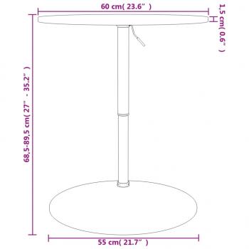 Bartisch Ø60x89,5 cm Massivholz Buche