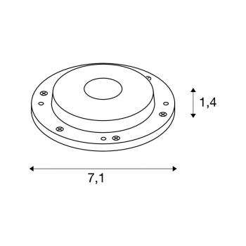 SLV SMALL PLOT LED-Modul Bodeneinbauleuchte, edelstahl, 3W, 3000K, CRI80, 180° (1006171)